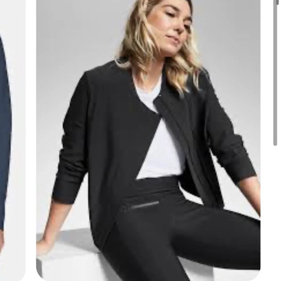 Athleta Jackets & Blazers - Athleta Stellar Double Zip Scuba Material Moto Jacket‎ medium minimalist classic